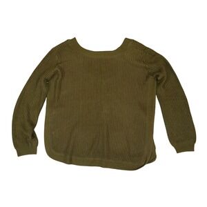 JACK by BB DAKOTA Olive Green Knit Sweater Long Sleeve‎ Scoop Neck Women's M